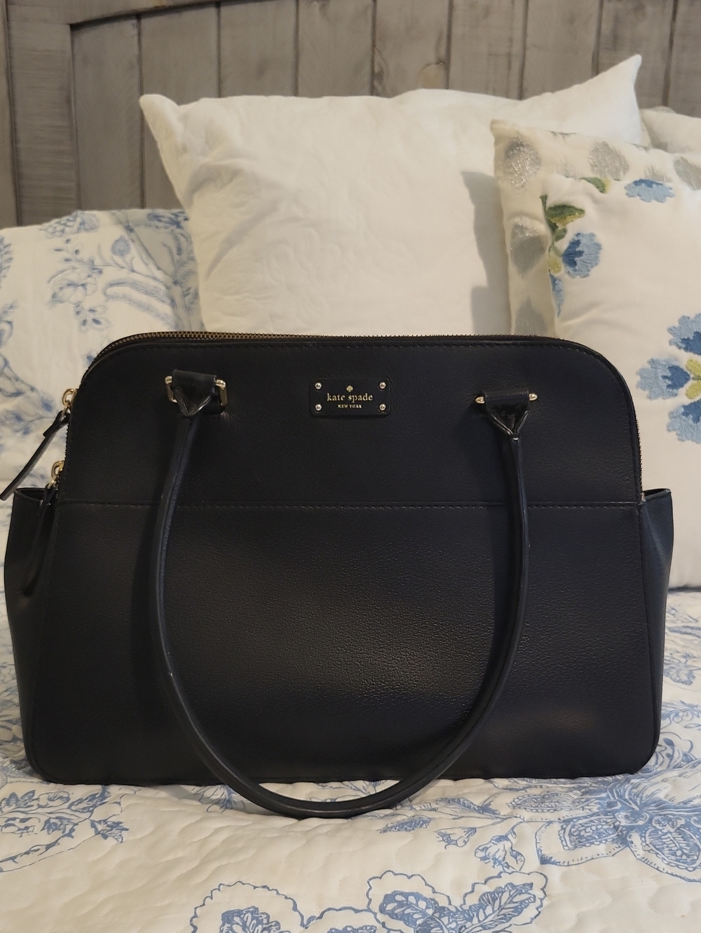 kate spade Black Leather Dome Satchel